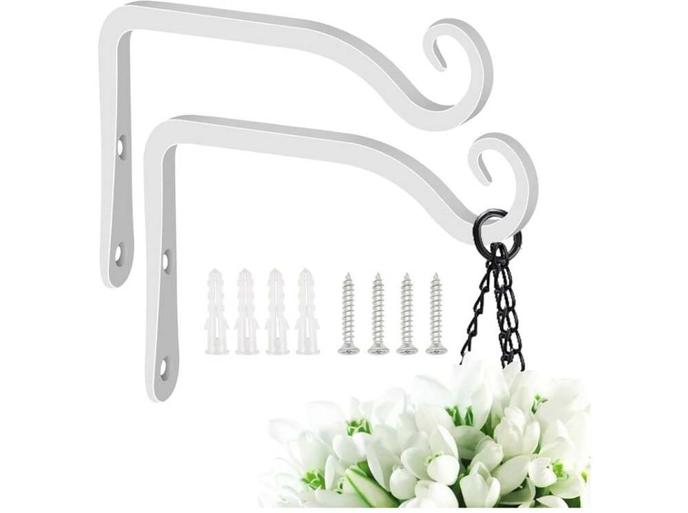 FEED GARDEN Wall Hook Hanging Plant Bracket 6 Inch White
